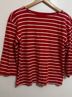 Lands' End Red and White Striped Top